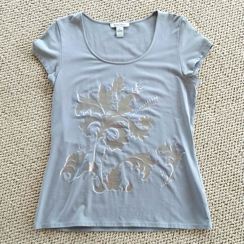 WhiteHouseBlackMarket Gray T-shirt sz L-